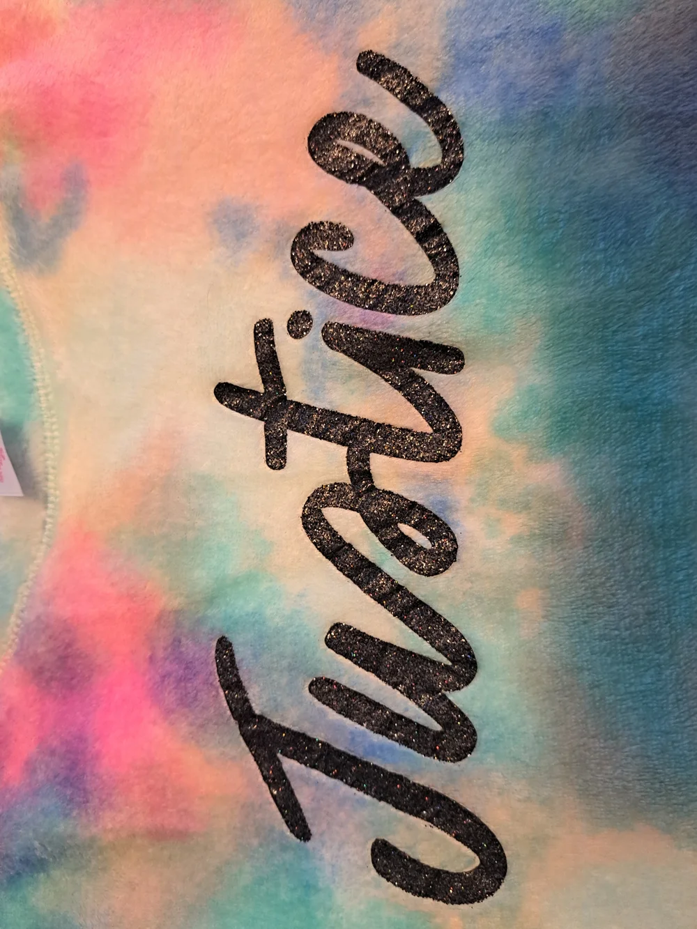 Justice Girls' Tie-Dye Sleep Top And Pant Swt with Glitter Script